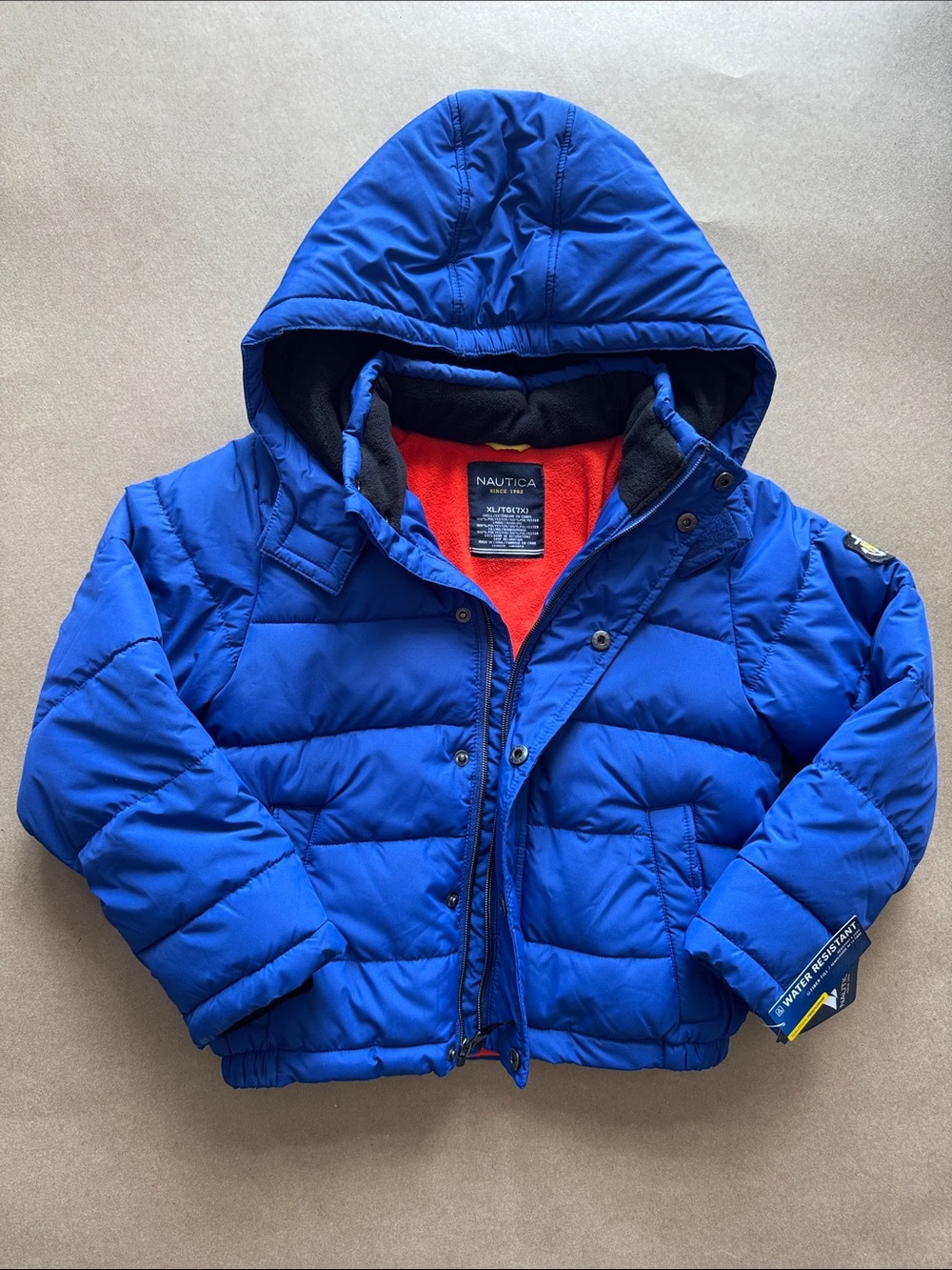 Nautica Bright Blue Puffer Coat with Hood